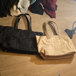 Chanel Travel Tote Black and Tan Bundle